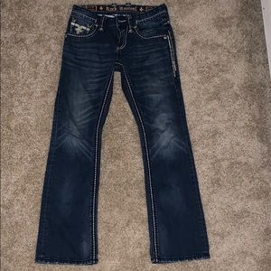 Men’s rock revival selvin slim boot jeans size 29